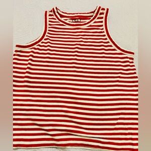 LOFT Harbor Tank Top in Red and White Stripe